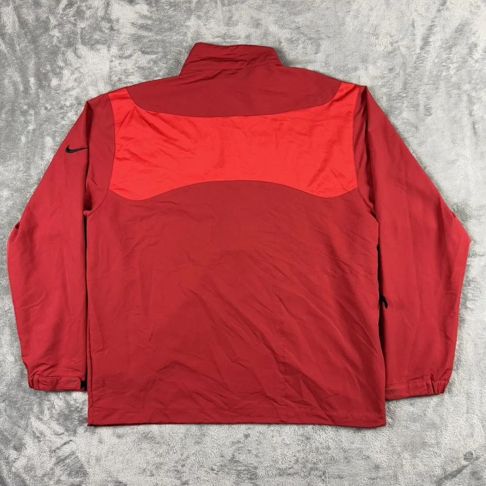 Nike Golf‎ Windbreaker Jacket Lightweight Mens Size Large Red Full Zip Mock Neck